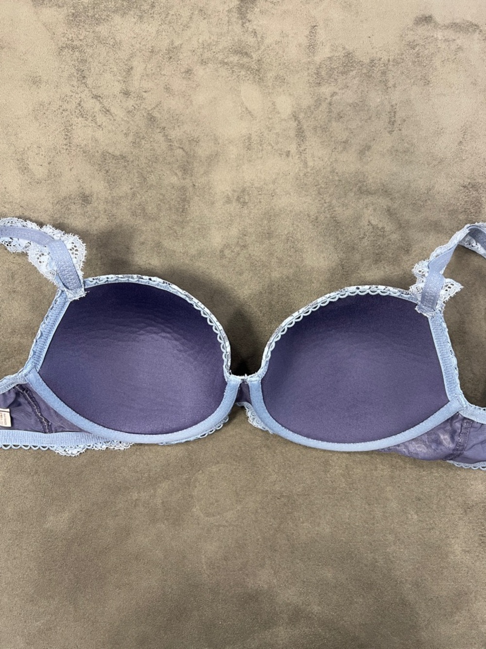 Victoria's Secret Dusty Blue Lace Dream Angels Lined Demi Push-Up Bra 32DDD - Picture 8 of 12